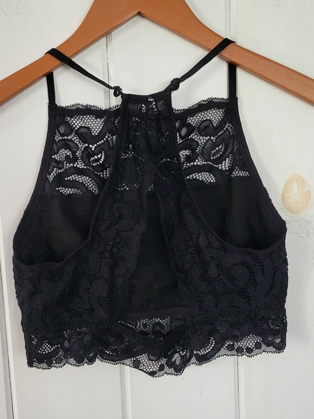 Lace Black Racerback Bralette Wirh Cut Out - Picture 4 of 6